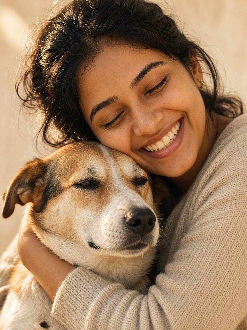 Pet parent with a dog